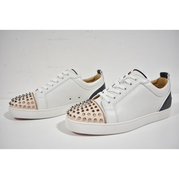 Christian Louboutin Louis Junior Spikes Orlato Flat White Low Top Sneakers 44 11 - Picture 10 of 12